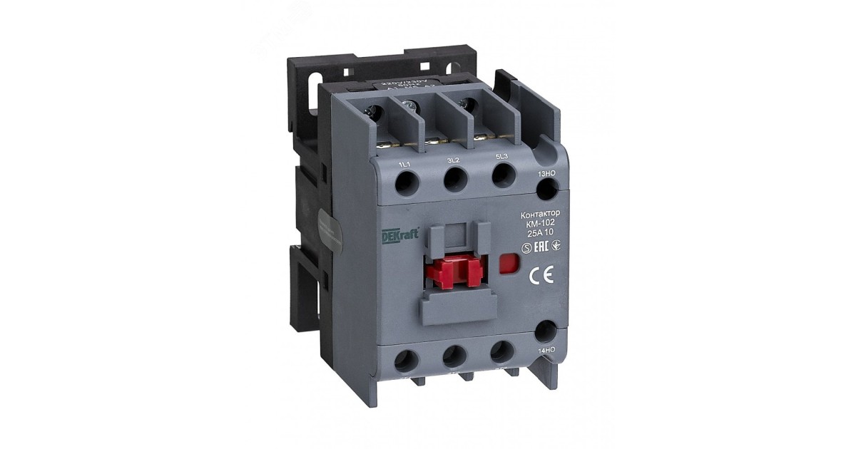 Купить Dekraft Контактор 25А 110В АС3 АС4 1НЗ КМ-102 DEKraft оптом в Москве