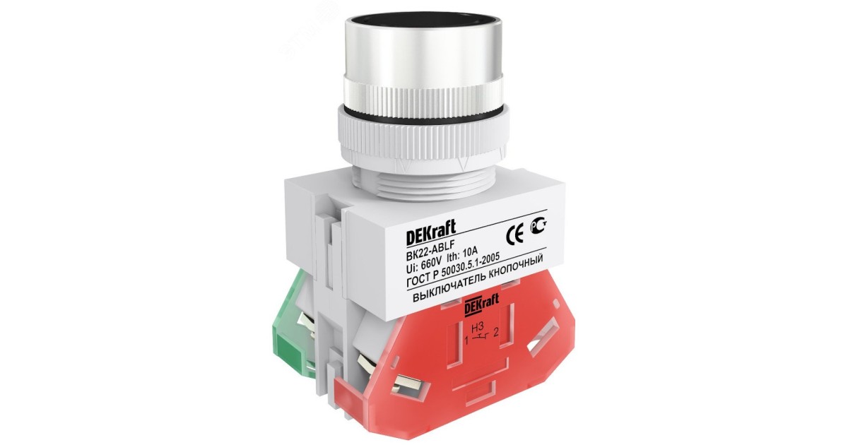 Купить Выключатель кнопочный ABLF ВК-22 d22мм 220В черн. 25012DEK DEKraft оптом в Москве