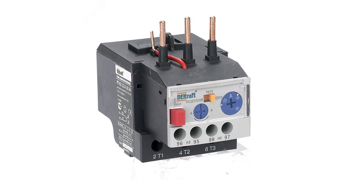 Купить Реле тепловое РТ-03 12.0-18.0А для контакторов 25-32А 23120DEK DEKraft оптом в Москве