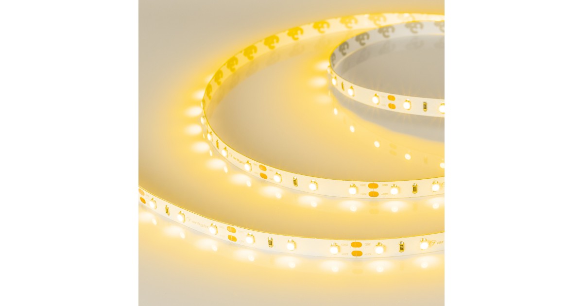 Купить Лента RT-A60-8mm 12V Yellow (4.8 W/m, IP20, 2835, 5m) 010521(2) Arlight оптом в Москве