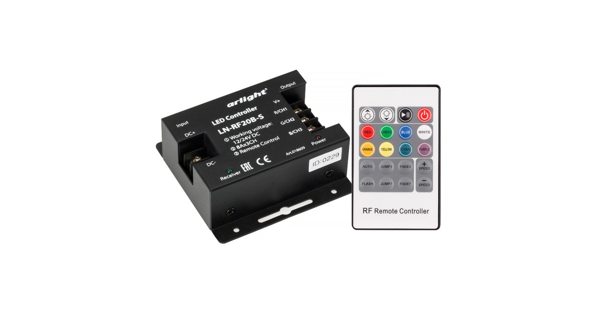 Купить Контроллер LN-RF20B-S (12-24V, 288-576W, ПДУ 20кн) 018609 Arlight оптом в Москве