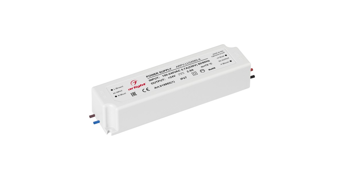 Купить Блок питания ARPV-LV24060-A (24V, 2.5A, 60W) 018982(1) Arlight оптом в Москве
