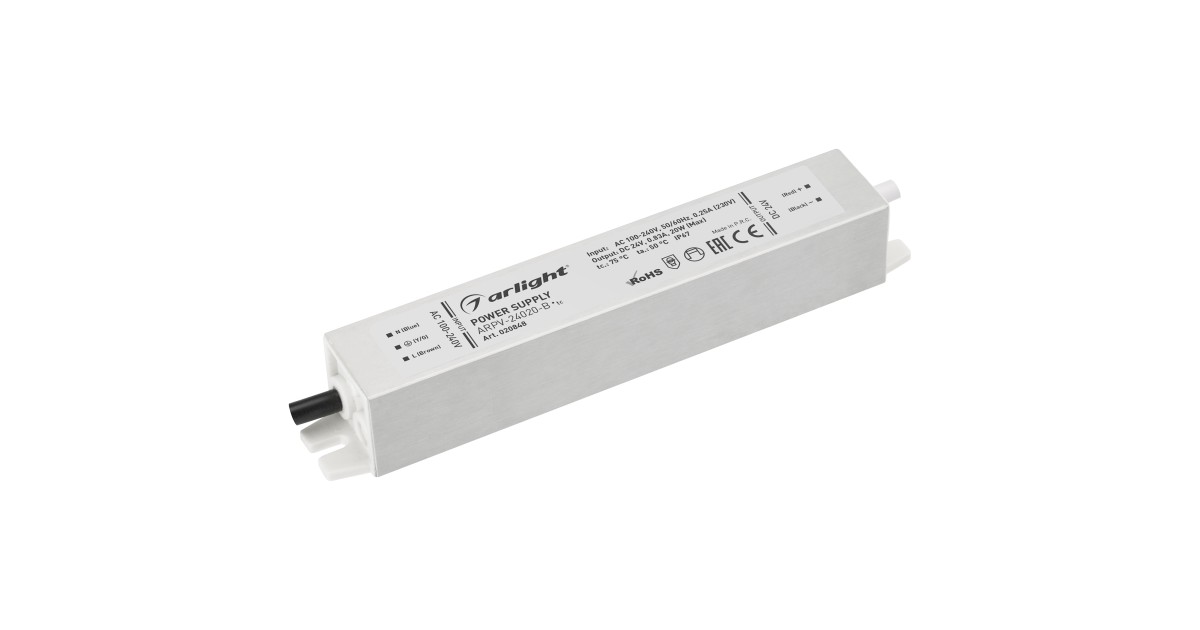 Купить Блок питания ARPV-24020-B (24V, 0.8A, 20W) 020848 Arlight оптом в Москве
