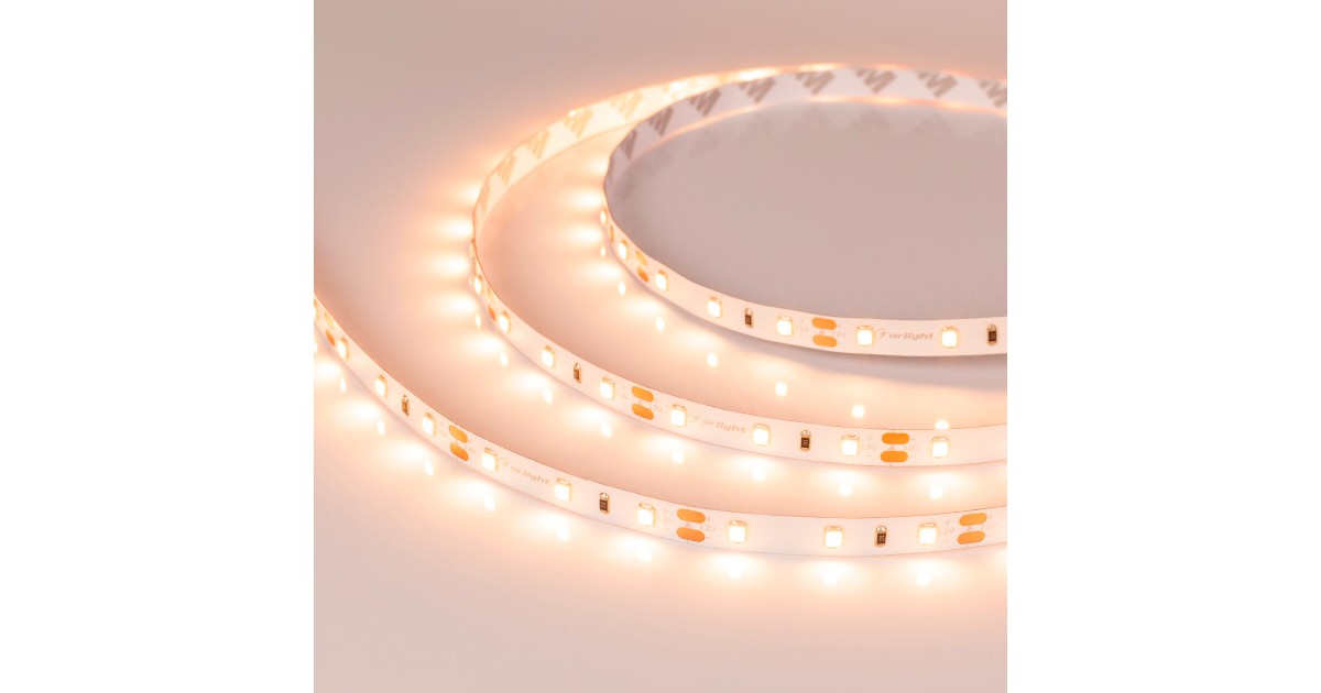 Купить Лента RT-A60-8mm 12V Warm2400 (7.2 W/m, IP20, 2835, 5m) 018108(2) Arlight оптом в Москве