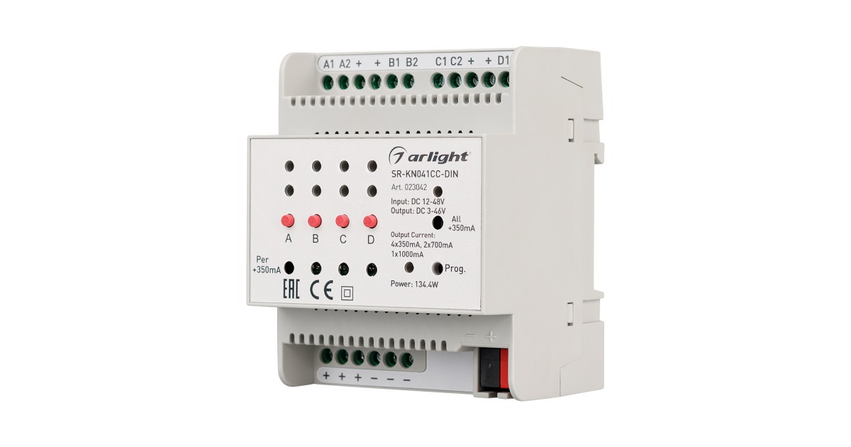 Купить Контроллер тока SR-KN041CC-DIN (12-48V, 4x350/700mA) 023042 Arlight оптом в Москве