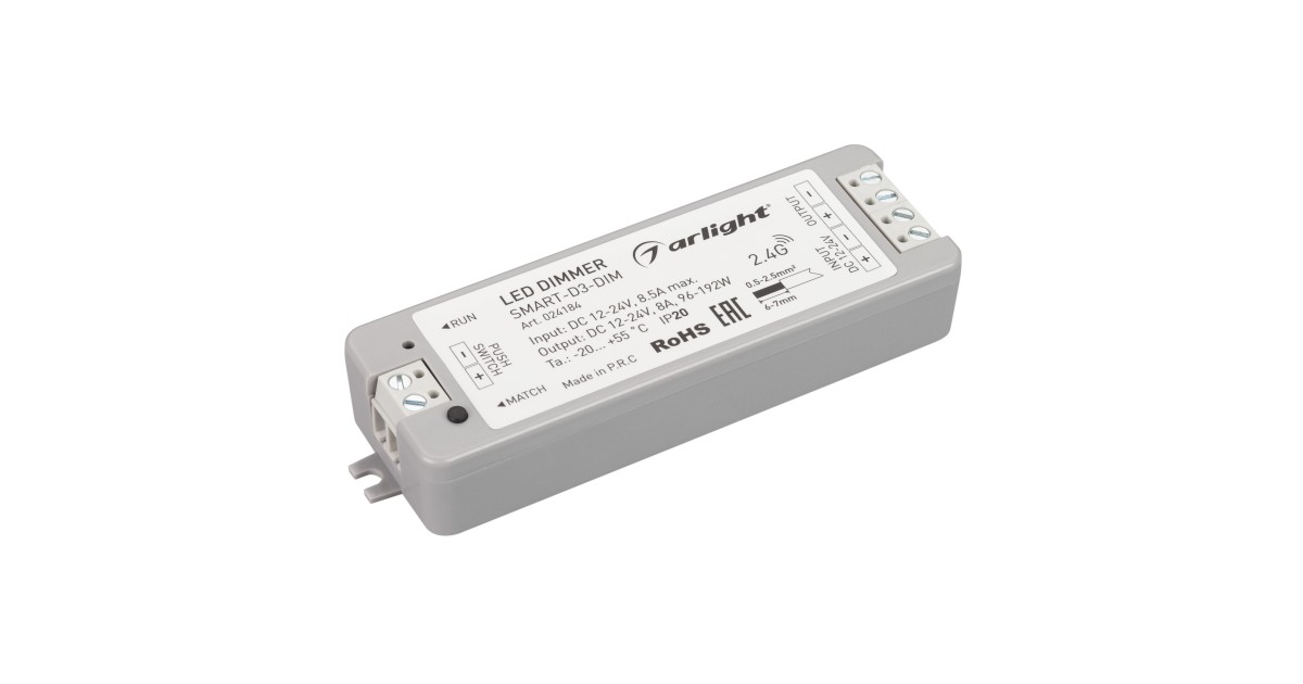 Купить Диммер SMART-D3-DIM (12-24V, 8A, 2.4G) 024184 Arlight оптом в Москве