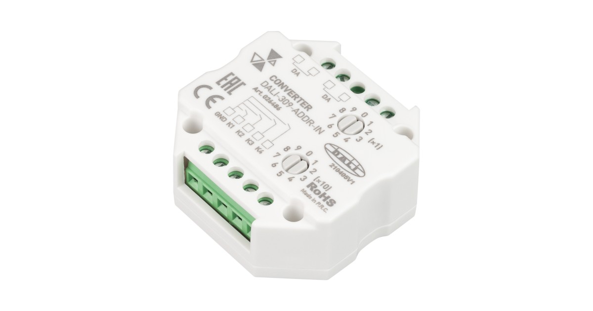 Купить INTELLIGENT ARLIGHT Конвертер DALI-309-ADDR-IN (DALI bus) 026486 Arlight оптом в Москве