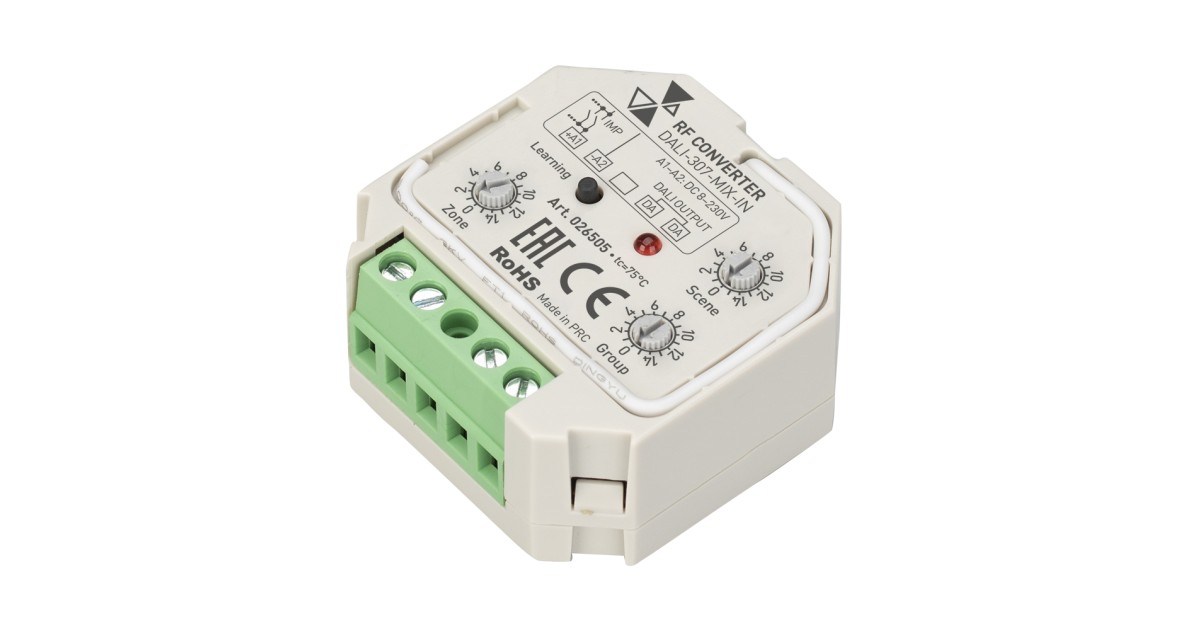 Купить INTELLIGENT ARLIGHT Конвертер RF-сигнала DALI-307-MIX-IN (DALI-BUS, RF, PUSH) 026505 Arlight оптом в Москве