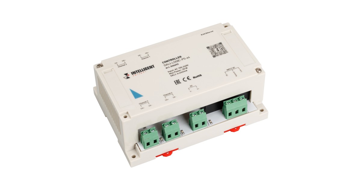 Купить INTELLIGENT ARLIGHT Контроллер DALI-LOGIC-PS-x4 (230B, Ethernet) 026652 Arlight оптом в Москве
