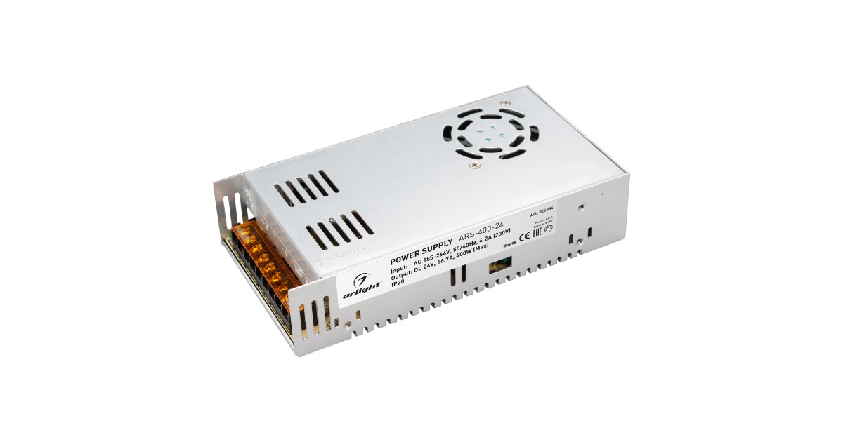 Купить Блок питания ARS-400-24 (24V, 16,7A, 400W) 026864 Arlight оптом в Москве