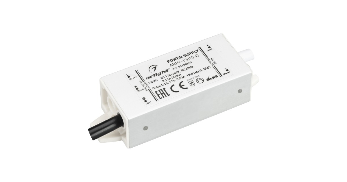 Купить Блок питания ARPV-12010-D (12V, 0.83A, 10W) 026908(1) Arlight оптом в Москве