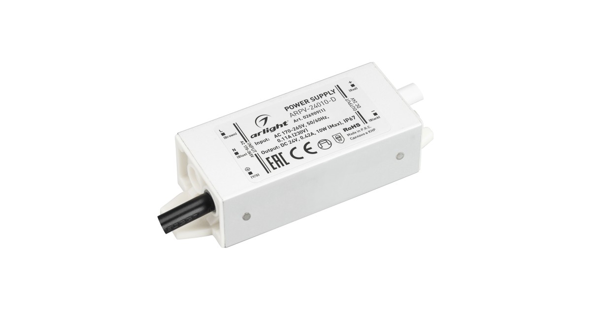 Купить Блок питания ARPV-24010-D (24V, 0.42A, 10W) 026909(1) Arlight оптом в Москве