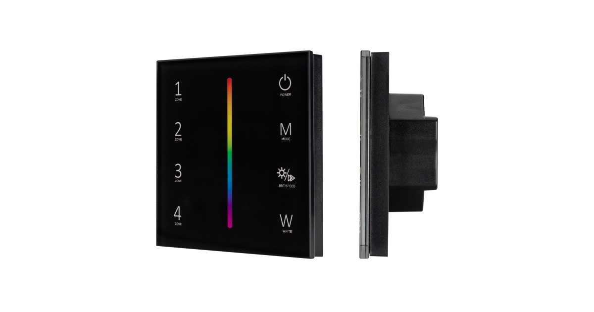 Купить Панель Sens SMART-P30-RGBW Black (230V, 4 зоны, 2.4G) 027104 Arlight оптом в Москве