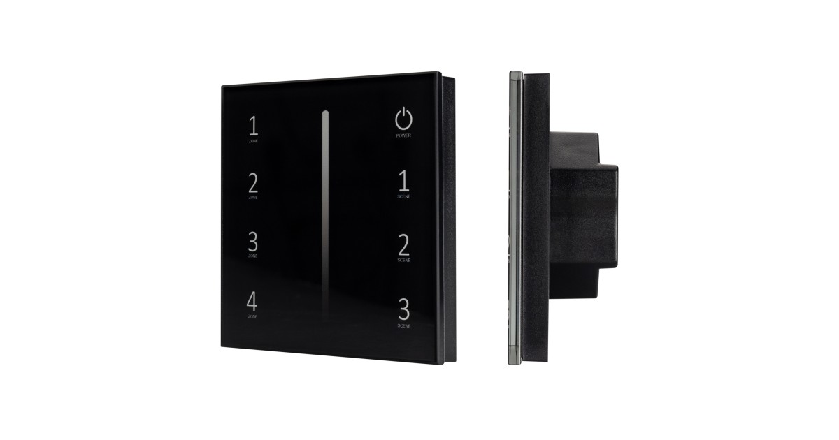 Купить Панель Sens SMART-P17-DIM Black (230V, 4 зоны, 2.4G) 028129 Arlight оптом в Москве