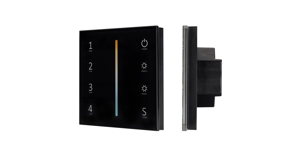 Купить Панель Sens SMART-P43-MIX Black (230V, 4 зоны, 2.4G) 028137 Arlight оптом в Москве