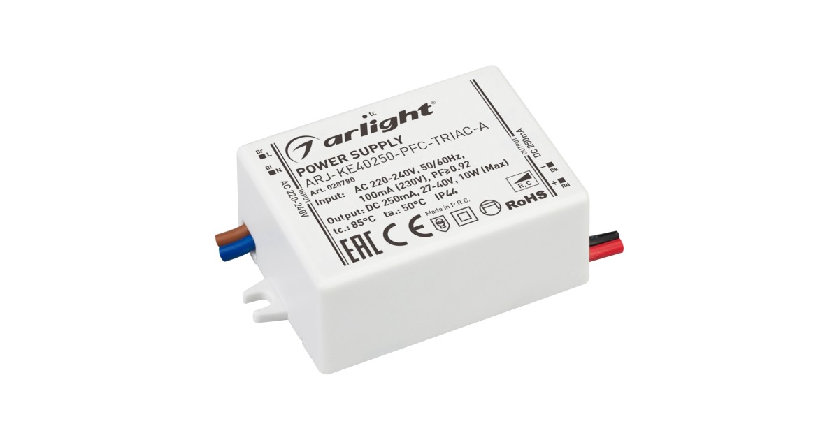 Купить Блок питания ARJ-KE40250-PFC-TRIAC-A (10W, 250mA) 028780 Arlight оптом в Москве
