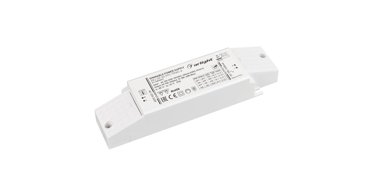 Купить Блок питания ARJ-SP-40-PFC-TRIAC-INS (40W, 27-38V, 0.7-1.05A) 028185(1) Arlight оптом в Москве