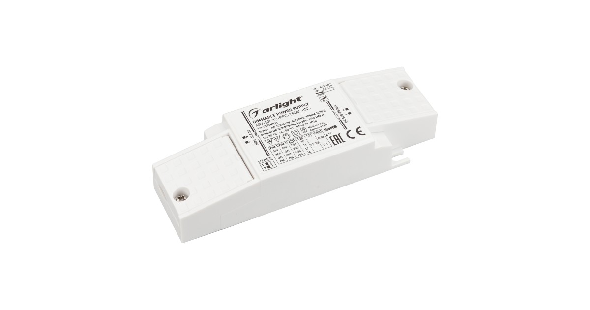 Купить Блок питания ARJ-SP-15-PFC-TRIAC-INS (14W, 12-20V, 0.5-0.7A) 028187(1) Arlight оптом в Москве