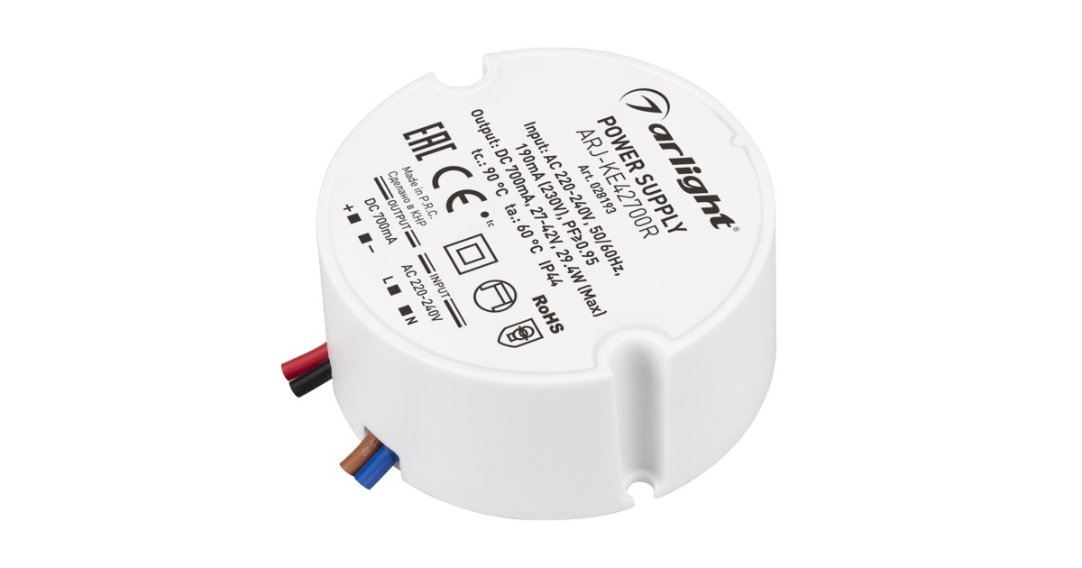 Купить Блок питания ARJ-KE42700R (29W, 700mA, PFC) 028193 Arlight оптом в Москве
