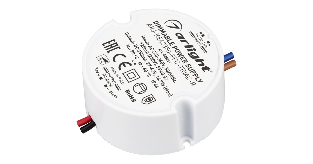 Купить Блок питания ARJ-KE42350-PFC-TRIAC-R (15W, 350mA) 028269 Arlight оптом в Москве