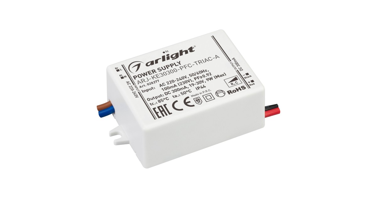 Купить Блок питания ARJ-KE30300-PFC-TRIAC-A (9W, 300mA) 028277 Arlight оптом в Москве