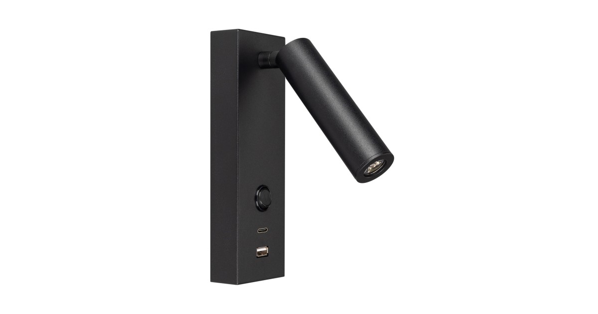 Купить Светильник SP-BED-CHARGE-S60x125-3W Warm3000 (BK, 20 deg, 230V, USB-A, USB-C) 029629(1) Arlight оптом в Москве