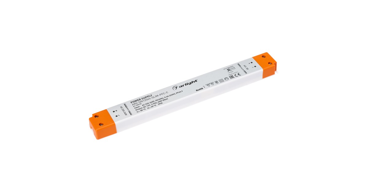 Купить Блок питания ARV-SN12045-SLIM-PFC-C (12V, 3.75A, 45W) 029196 Arlight оптом в Москве