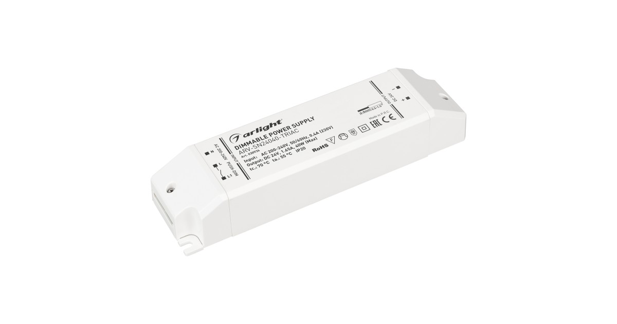 Купить Блок питания ARV-SN24040-TRIAC (24V, 1.65A, 40W) 030934 Arlight оптом в Москве