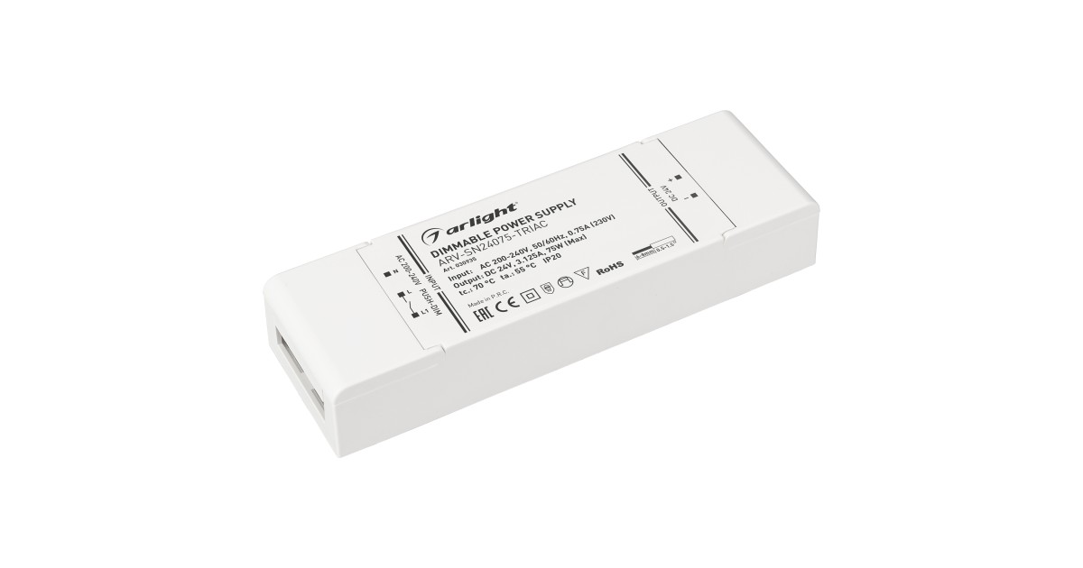 Купить Блок питания ARV-SN24075-TRIAC (24V, 3.125A, 75W) 030935 Arlight оптом в Москве