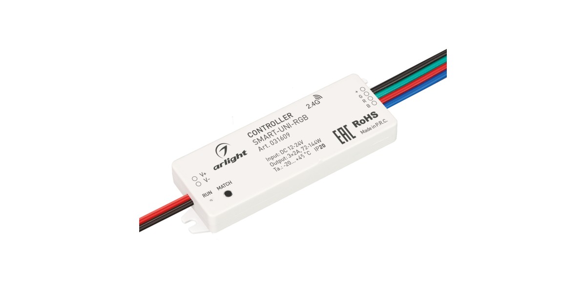 Купить Контроллер SMART-UNI-RGB (12-24V, 3x2A, 2.4G) 031609 Arlight оптом в Москве