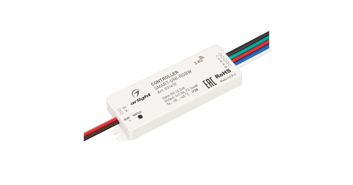 Купить Контроллер SMART-UNI-RGBW (12-24V, 4x1.5A, 2.4G) 031610 Arlight оптом в Москве
