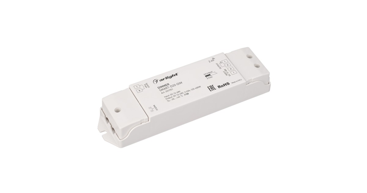 Купить Диммер SMART-D20-DIM (12-48V, 1x10A, 2.4G) 031951 Arlight оптом в Москве