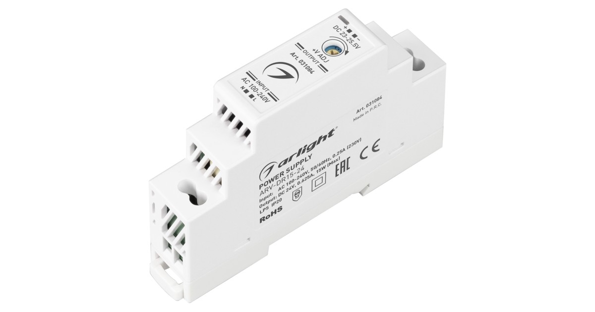 Купить Блок питания ARV-DR15-24 (24V, 0.63A, 15W) 031084 Arlight оптом в Москве