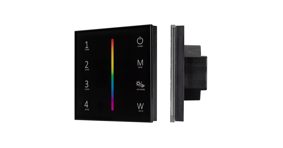 Купить Панель SMART-P22-RGBW-G-IN Black (12-24V, 4x3A, Sens, 2.4G) 033766 Arlight оптом в Москве