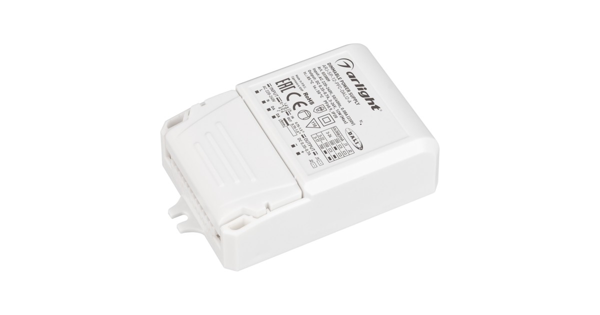 Купить Блок питания ARJ-SP-12-PFC-DALI2-A (12W, 3-24V, 0.35-0.7A) 033809 Arlight оптом в Москве