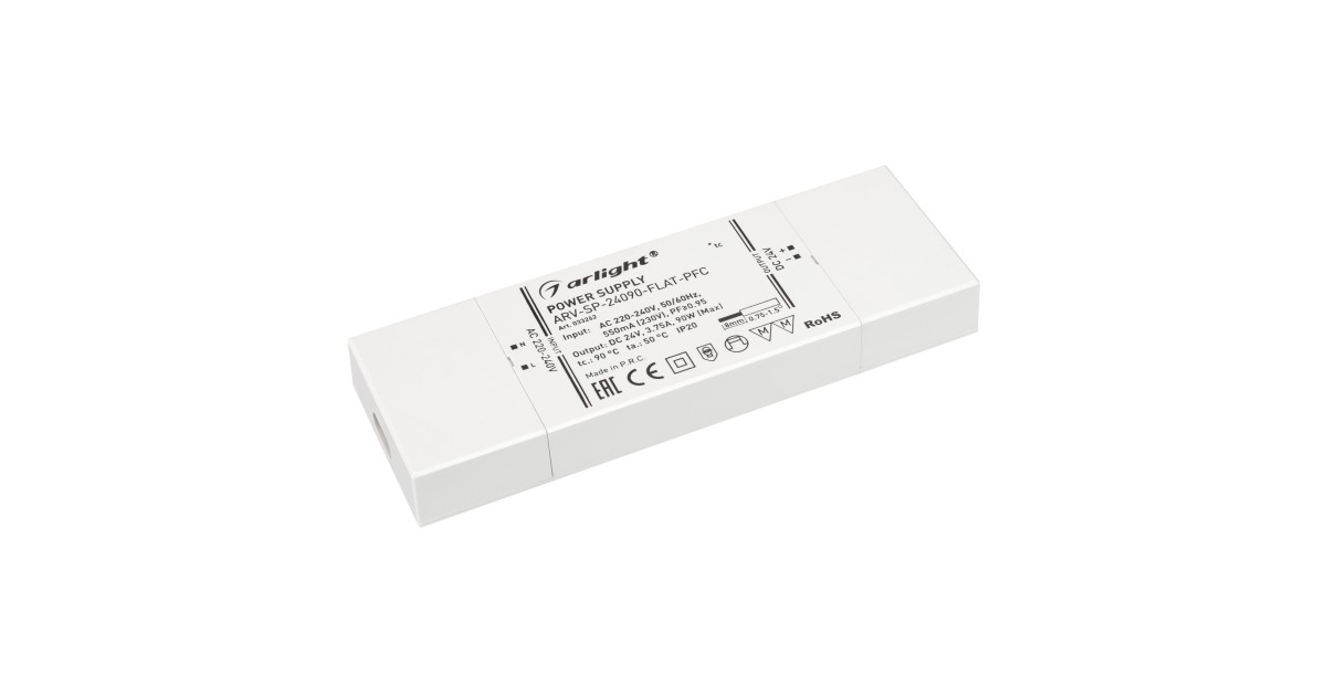 Купить Блок питания ARV-SP-24090-FLAT-PFC (24V, 3.75A, 90W) 033262 Arlight оптом в Москве