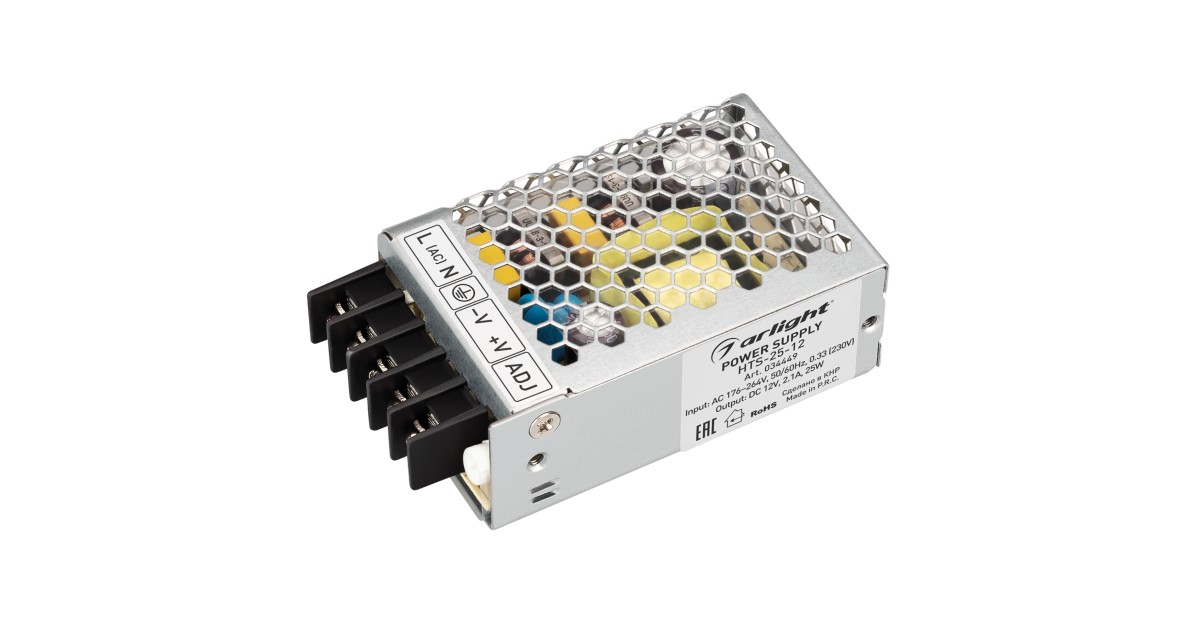 Купить Блок питания HTS-25-12 (12V, 2.1A, 25W) 034449 Arlight оптом в Москве