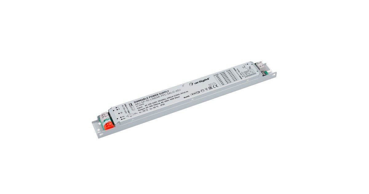 Купить Блок питания ARJ-SP-90-LINEAR-PFC-DALI2-ADJ (90W, 80-300V, 0.3-0.7A) 035536 Arlight оптом в Москве
