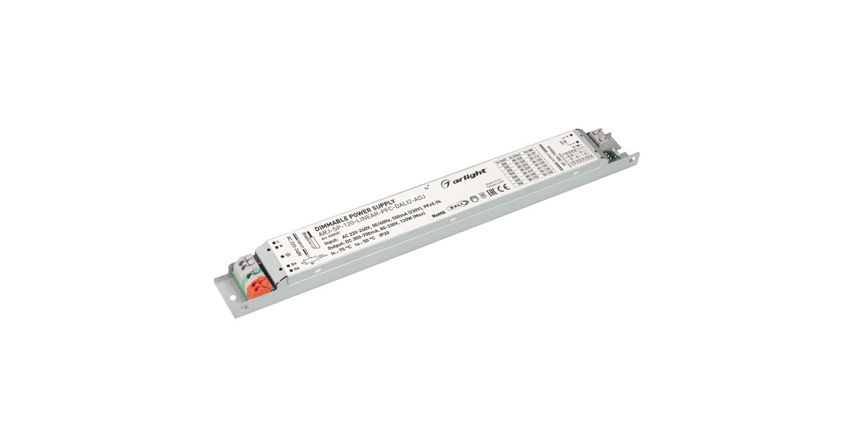 Купить Блок питания ARJ-SP-120-LINEAR-PFC-DALI2-ADJ (120W, 80-330V, 0.3-0.7A) 035537 Arlight оптом в Москве
