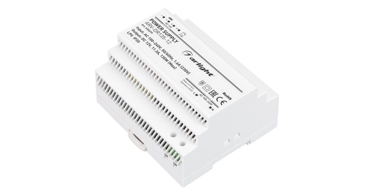 Купить Блок питания ARV-DR135-12 (12V, 11.3A, 135W) 035699 Arlight оптом в Москве