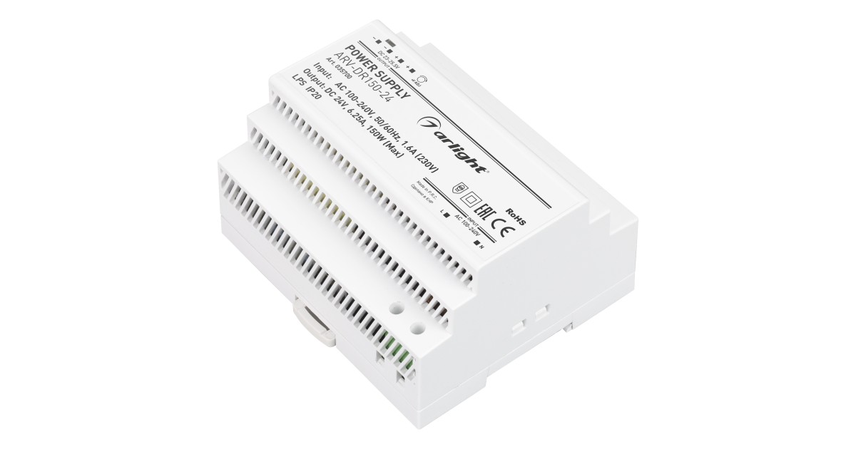 Купить Блок питания ARV-DR150-24 (24V, 6.25A, 150W) 035700 Arlight оптом в Москве