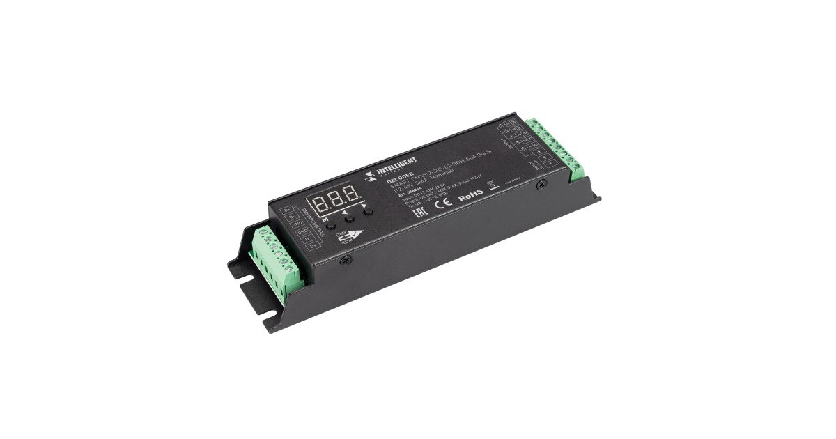 Купить INTELLIGENT ARLIGHT Декодер SMART-DMX512-305-63-RDM-SUF Black (12-48V, 5x4A, Terminal) 036244 Arlight оптом в Москве