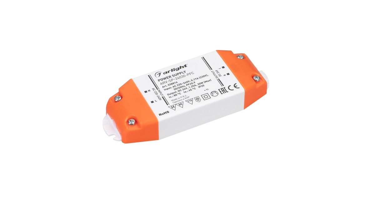 Купить Блок питания ARV-SP-24030-PFC (24V, 1.25A, 30W) 038816 Arlight оптом в Москве