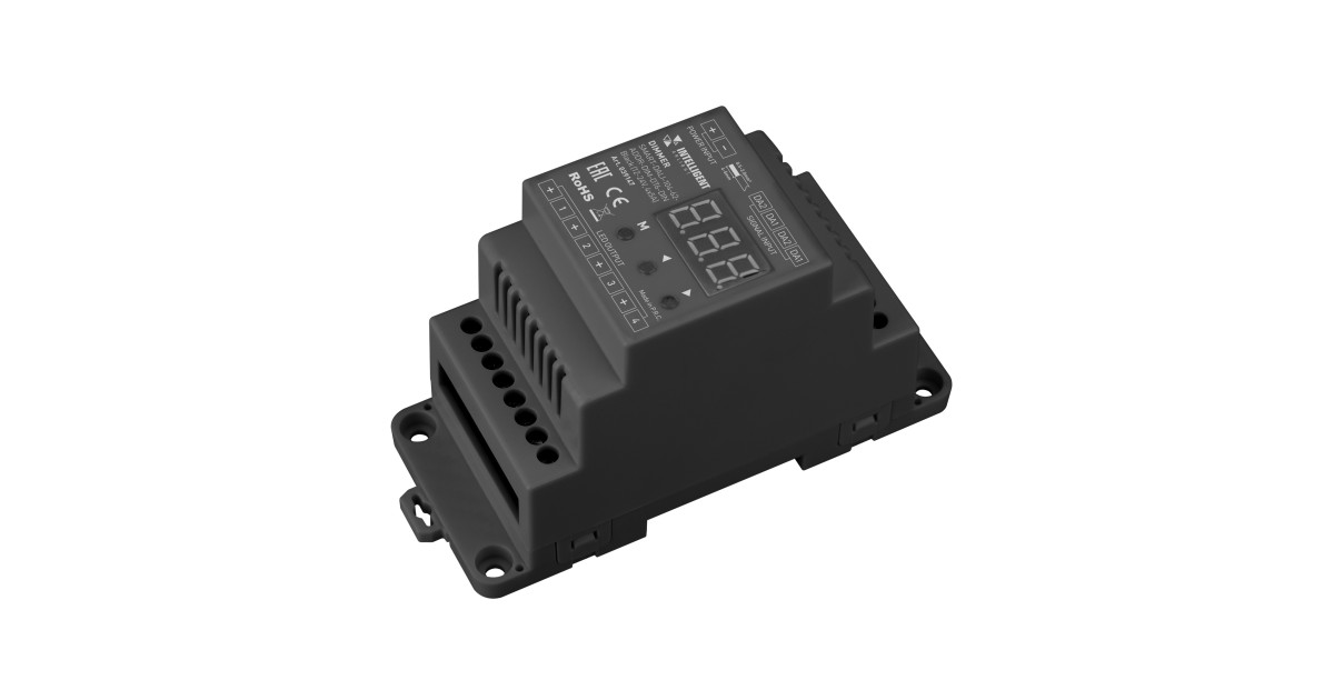 Купить INTELLIGENT ARLIGHT Диммер SMART-DALI-104-62-ADDR-DIM-DT6-DIN Black (12-24V, 4x5A) 039147 Arlight оптом в Москве