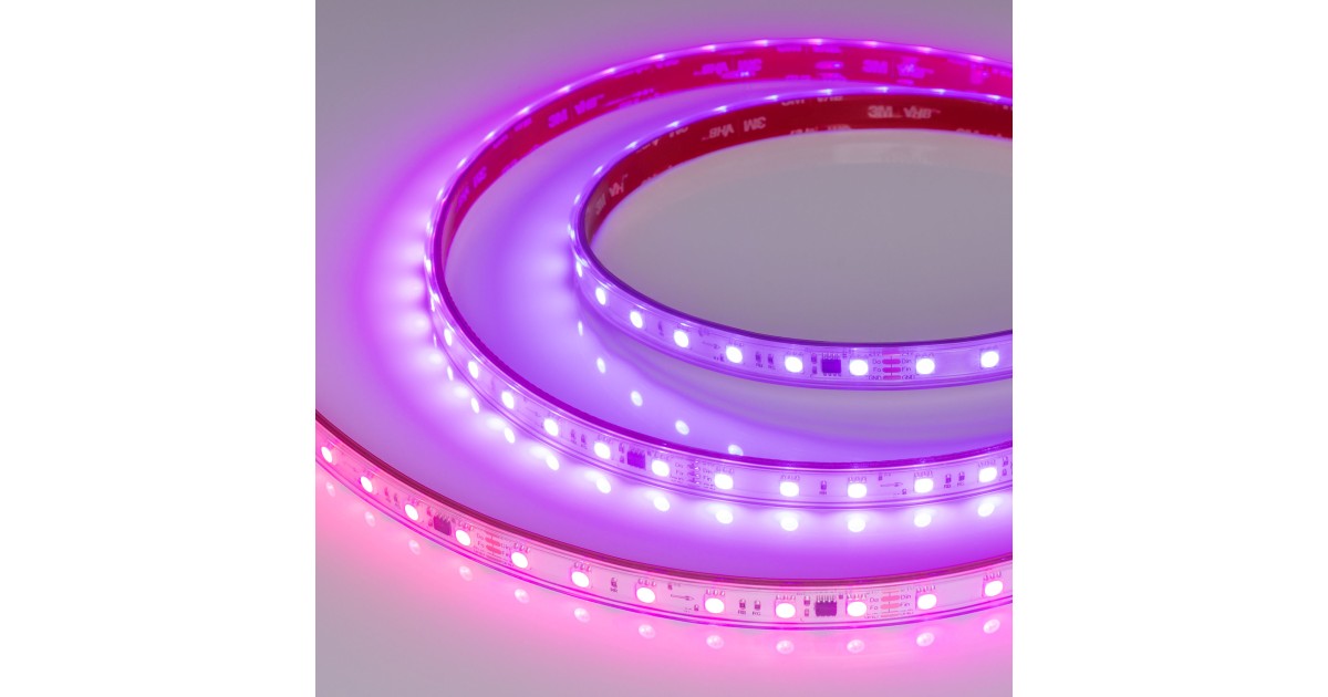 Купить Лента герметичная SPI-PFS-B60-12mm 24V RGB-PX6-BPT (12 W/m, IP68, 5060, 5m) 039602 Arlight оптом в Москве