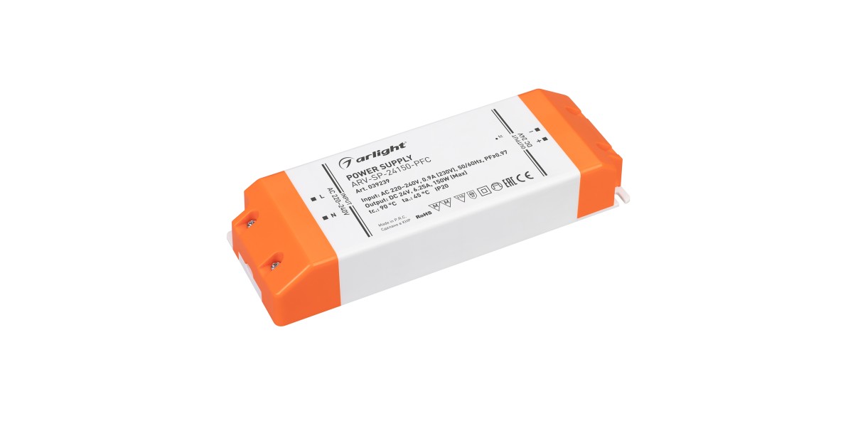 Купить Блок питания ARV-SP-24150-PFC (24V, 6.25A, 150W) 039239 Arlight оптом в Москве