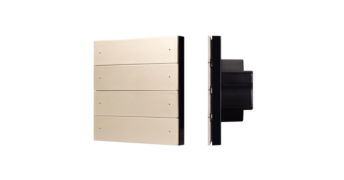 Купить INTELLIGENT ARLIGHT Кнопочная панель SMART-DMX512-801-22-8G-8SC-DIM-IN Gold (230V, 2.4G) 039317 Arlight оптом в Москве