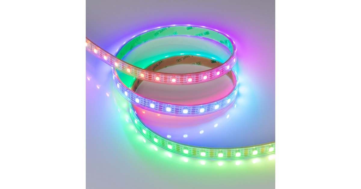 Купить Лента герметичная SPI-P-B60-12mm 5V RGB-PX1-BPT (12 W/m, IP66, 5060, 5m) 041167 Arlight оптом в Москве