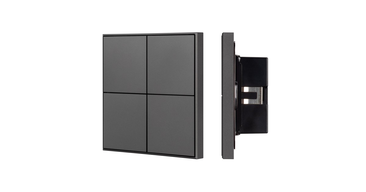 Купить INTELLIGENT ARLIGHT Кнопочная панель KNX-304-23-IN Black (BUS, Frame) 039667 Arlight оптом в Москве