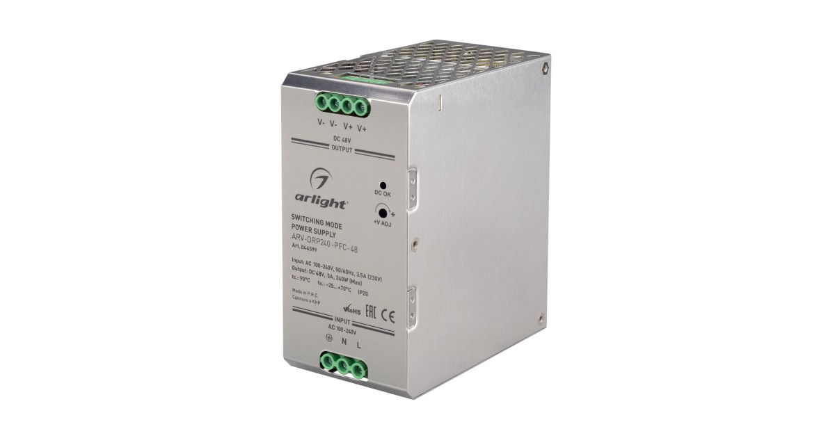 Купить Блок питания ARV-DRP240-PFC-48 (48V, 5A, 240W) 044599 Arlight оптом в Москве